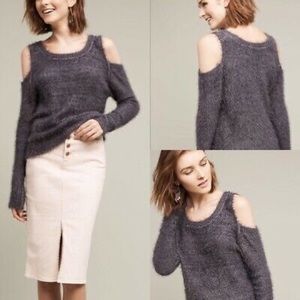 Moth Bienne cold shoulder eyelash sweater